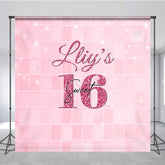 Aperturee - Aperturee Sweet Pink Glitter Bokeh Custom Birthday Backdrop